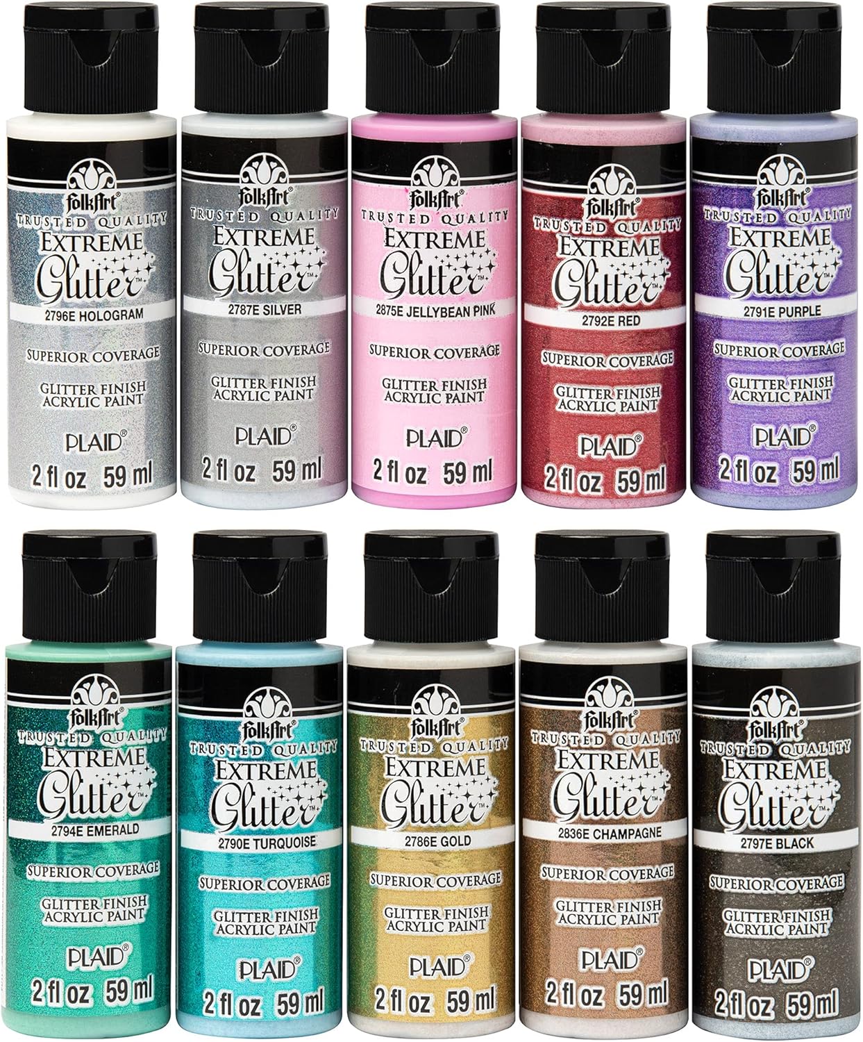 Extreme Glitter Acrylic Set (10 Bottles)